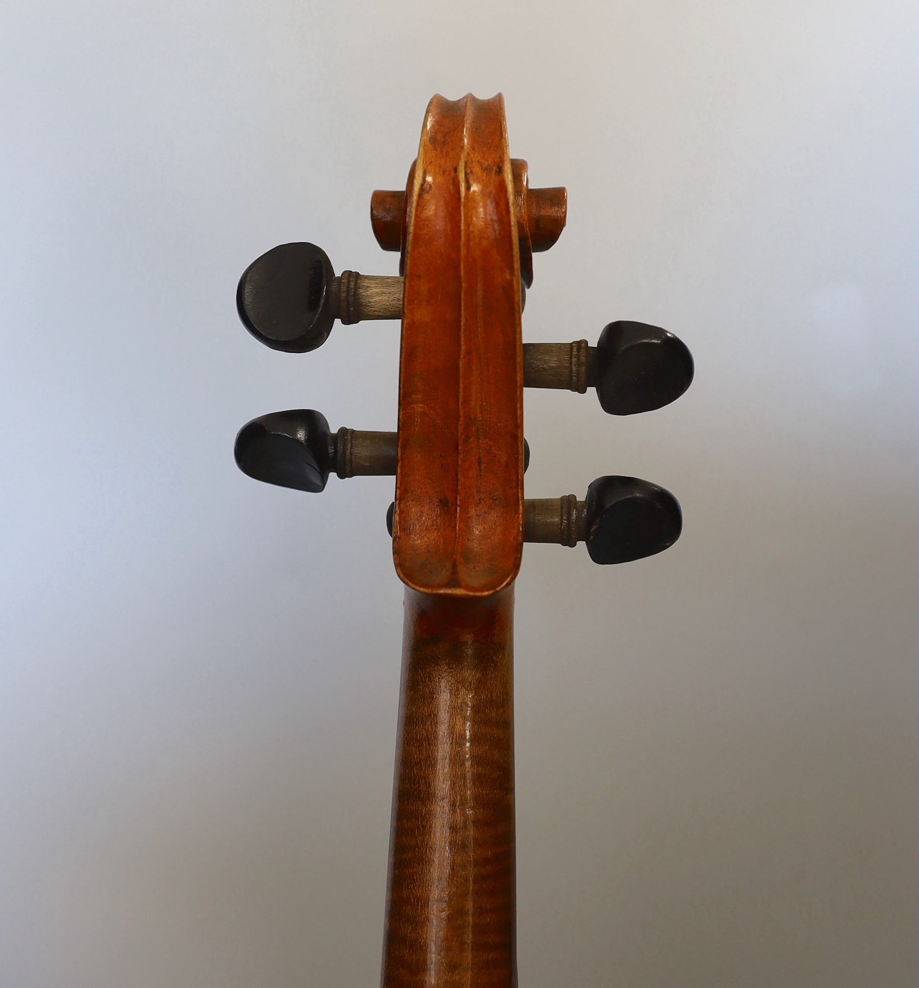 A half size French violin, cased, 51cm long